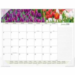 AT-A-GLANCE  Desk Calendar Pad, Block, 12 Mth Jan-Dec, 22"x17", Floral