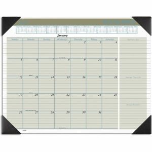 AT-A-GLANCE Desk Pad, Monthly, 12 Mths Jan-Dec, 21-3/4"x17", BK