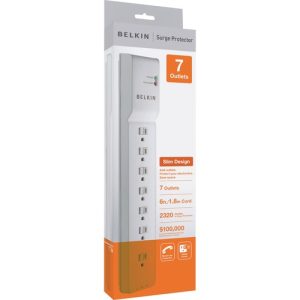 Belkin  Surge Protector, 2320 Joules, 7 Outlets, 6' Cord, White