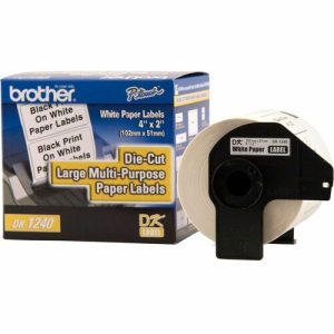 Brother  Multipurpose Paper Labels, f/QL, Large, 4"x2",600/RL, WE