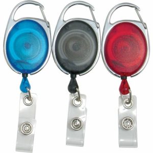 Baumgartens  Clip ID Badge Reels, Oval, 30", 3/PK, AST
