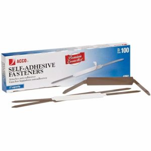 ACCO Self Adhesive Fasteners,2-3/4"C-C,2" Capacity,100/BX,Silver