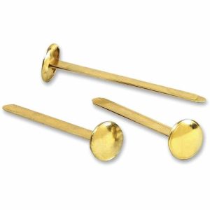 ACCO Round Head Fasteners, Size 7, 15/32"x2", 100/BX, Brass