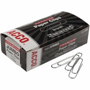 ACCO  Gem Clips,No 4,Jumbo Size,.050 Wire Gauge,100/BX,10BX/PK,SR