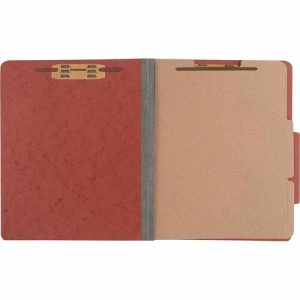 ACCO  Classification Folders,3" Exp,2 Div,Ltr,10/BX,Earth Red