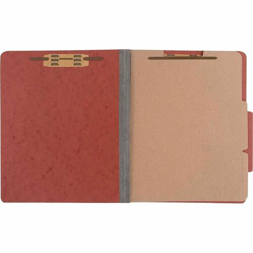 ACCO Classification Folders,3" Exp,2 Div,Ltr,10/BX,Earth Red