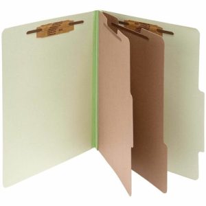 ACCO  Classification Folders,3" Exp,2 Div,Ltr,10/BX,Leaf Green