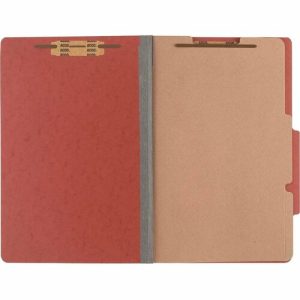 ACCO  Classification Folders, 3" Exp, 2 Div, Lgl,10/BX, Red