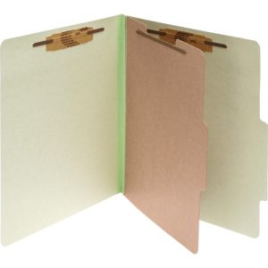 ACCO  Classification Folders,2" Exp,1 Partition,Lgl,10/BX,Leaf GN