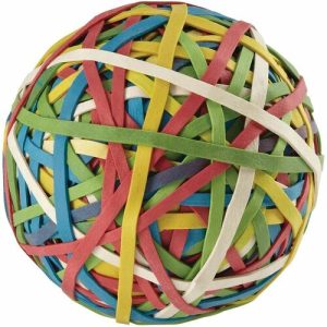 ACCO Rubber band Ball, 275/Ball, No. 33, 3-1/3", Assorted