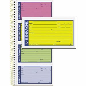 Adams Phone Message Book,5 1/4"x11",2-Part Carbonless,White/Canary