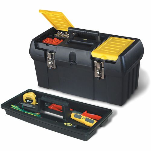 Bostitch (Stanley Bostitch) Heavy-duty Tool Box,19-1/4"x10-1/4"x9-3/4",Black/Yellow