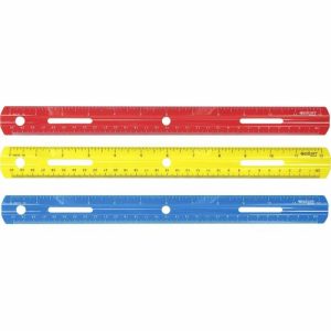 Acme United Corporation Plastic Ruler, Grooved Plastic, 12"Long, Assorted