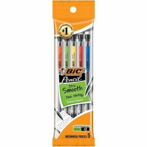 Bic Mechanical Pencil, w/ 3 No. 2 Leads, .7mm, 5/PK