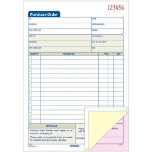 Adams Purchase Order Form, 3-Part, 5-9/16"x8-7/16"