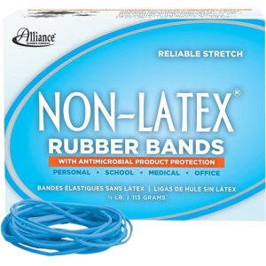 Alliance Rubber Company Antimicrobial Rubber Bands,1/4lb,3-1/2"x1/16",360/BX,Cy.Blue