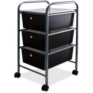 Advantus Corp. 3-Drawer Organizer, w/ Casters, Mobile,13"x15-1/2"x27, Smoke