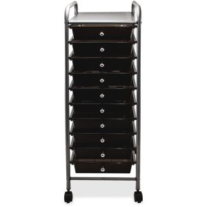 Advantus Corp. 10-Drawer Organizer,w/ Casters, 13"x15-1/2"x37-5/8", Smoke