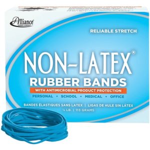 Alliance Rubber Company Antimicrobial Rubber Bands,1/4lb,3-1/2"x1/8",180/BX,CyanBlue