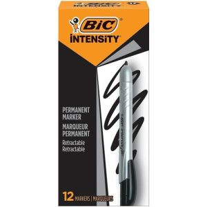 Bic Permanent Marker,Retractable,Acid-free,Fine Point,BK