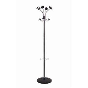 Alba, Inc  Coat Stand,6 Round Pegs/6 Hooks,70-1/2" H,Stainless Steel