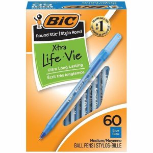 Bic  Ballpoint Pens,Stick,Med Point,Value Pk,60/BX,Frost/BE Ink