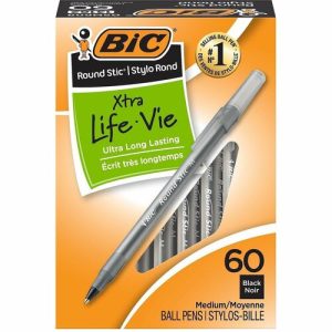 Bic  Ballpoint Pens,Stick,Med Point,Value Pk,60/BX,Frost/BK Ink