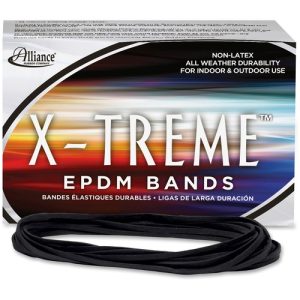 Alliance Rubber Company Rubber Bands, f/Files, 7"x1/8", 200 Bands/BX, Black