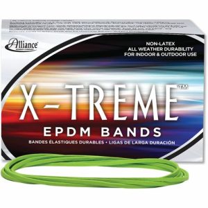 Alliance Rubber Company Rubber Bands, f/Files, 7"x1/8", 200 Bands/BX, Lime Green