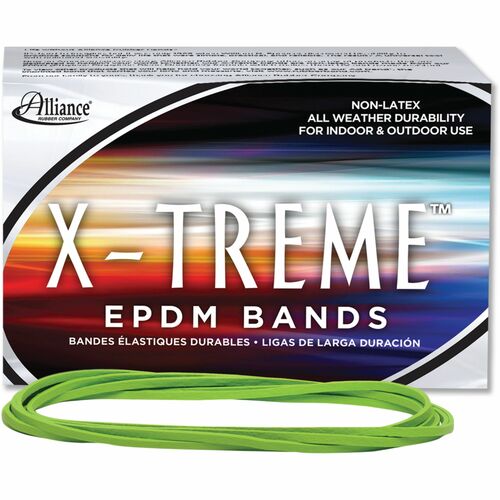 Alliance Rubber Company Rubber Bands, f/Files, 7"x1/8", 200 Bands/BX, Lime Green