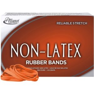 Alliance Rubber Company Rubber Bands, Latex-free,3-1/2"x1/4"No.64,Orange,Appr.380/BX