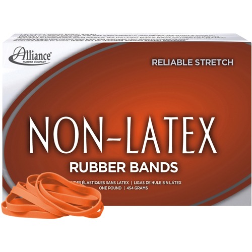 Alliance Rubber Company Rubber Bands, Latex-free,3-1/2"x1/4"No.64,Orange,Appr.380/BX