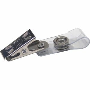 Advantus Corp. Badge Clips w/Clear Strap, 100/BX, Clear