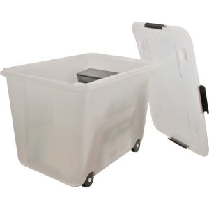 Advantus Corp. Mobile Storage Box, 15 Gal Cap, Clear