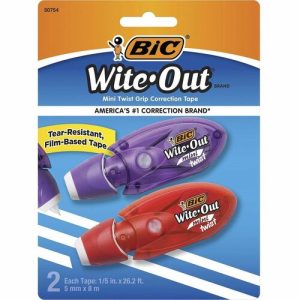Bic Correction Tape, Mini, 1/2"x26.2', 2/PK, White