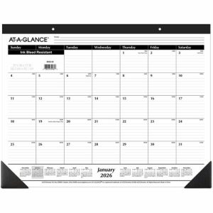 AT-A-GLANCE  Monthly Desk Pad, Jan-Dec, 1PPM, 21-3/4"x17", Ruled Blocks