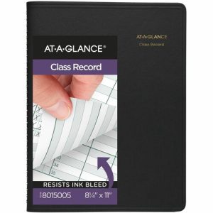 AT-A-GLANCE  Class Record Book, 8-1/4"x10-7/8", Black