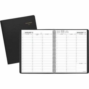 AT-A-GLANCE  Weekly Appointment Book, Jan-Jan,8-1/4"x10-7/8", Black