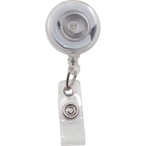Advantus Corp.  Retracting ID Card Reel, 30" Ext, 12/PK, Translucent Clear