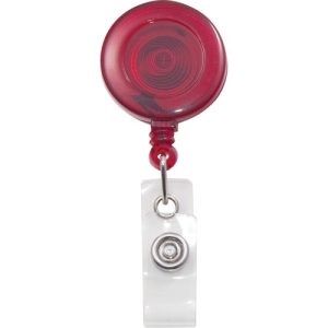 Advantus Corp.  Retracting ID Card Reel, 30" Ext, 12/PK, Translucent, Red