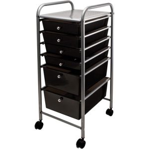 Advantus Corp.  Mobile Organizer, 6-Drawer, 32"x15.25"x,13", Smoke