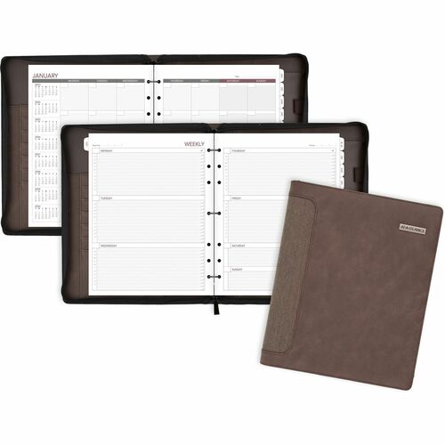 AT-A-GLANCE Planner Binder, 3/4" Rings, 3 Rings, 10-1/2"x12-1/2", Brown