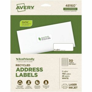 Avery  Labels, Address, 1"x2-5/8", 750/BX, White