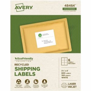 Avery  Labels, Shipping, 3-1/3"x4", 600/BX, White