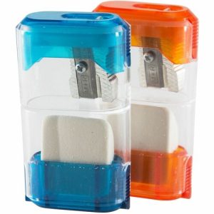 Baumgartens Sharpener w/ Eraser, 2-5/8", 20/Display Box, Assorted