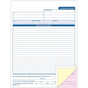 Adams Contractors Invoice,3-Part,Crbnls,8-3/8"x11-7/16",50St/BK,WE