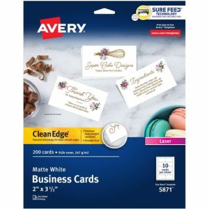 Avery  Printable Business Cards,2-Sides,200/PK,3-1/2"x2",White