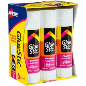Avery  Glue Stic, Permanent, Washable, 1.27oz., 6/PK, Clear