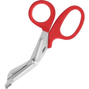 Acme United Corporation  Stainless Steel Office Snips, Serrated, 7"Long, Red Handle
