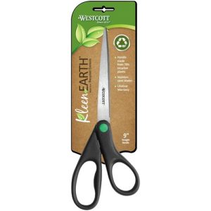 Acme United Corporation All Purpose Scissors, 9", Straight, RCYLED, Black